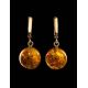 Amber Earrings In Gold-Plated Silver The Jupiter, image , picture 2