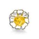 Lovely Floral Amber Ring In Sterling Silver The Daisy, Ring Size: Adjustable, image , picture 5
