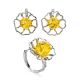 Lovely Floral Amber Ring In Sterling Silver The Daisy, Ring Size: Adjustable, image , picture 6