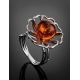 Bright Amber Ring In Sterling Silver The Daisy, Ring Size: Adjustable, image , picture 2
