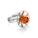 Bright Amber Ring In Sterling Silver The Daisy, Ring Size: Adjustable, image , picture 4
