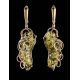 Handcrafted Amber Earrings In Gold The Rialto, image , picture 2