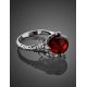Эффектное кольцо из серебра и янтаря «Скорпион» 19, Ring Size: 6.5 / 17, image , picture 2