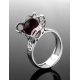 Cherry Amber Ring In Sterling Silver The Geneva, Ring Size: 6 / 16.5, image , picture 2