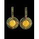 Amber and Green Enamel Earrings In Gold-Plated Silver The Empire, image , picture 3