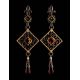 Gold-Plated Dangles With Multicolor Amber The Arabesque, image , picture 2