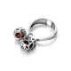 Dangle Amber Ring In Sterling Silver The Geneva, Ring Size: 8.5 / 18.5, image , picture 5