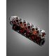 Stylish Silver Bar Pendant With Cherry Amber The Kenya, image , picture 3