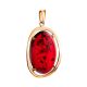 Bold Gold-Plated Pendant With Cherry Amber The Elegy, image , picture 3