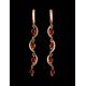 Cherry Amber Dangle Earrings In Gold-Plated Silver The Siesta, image , picture 2