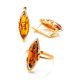 Golden Ring With Cognac Amber The Ballade, Ring Size: 10 / 20, image , picture 6