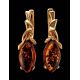 Cognac Amber Earrings In Gold The Constance, image , picture 2