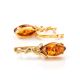 Cognac Amber Earrings In Gold The Constance, image , picture 5