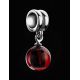 Sterling Silver Charm With Cherry Amber Pendant, image , picture 2