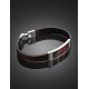 Stylish Leather Bracelet With Cherry Amber The London, image , picture 2
