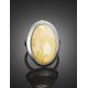 Bold Amber Cocktail Ring In Sterling Silver The Glow, Ring Size: Adjustable, image , picture 2