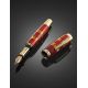 Handcrafted Padauk Wood Fountain Pen With Honey Amber The Indonesia, image , picture 4