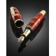 Handcrafted Padauk Wood Fountain Pen With Honey Amber The Indonesia, image , picture 2