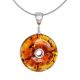 Sterling Silver Necklace With Round Amber Pendant, image , picture 3
