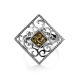 Cocktail Silver Ring With Green Amber The Arabesque, Ring Size: 10 / 20, image , picture 3
