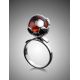 Designer Silver Ring With Cherry Amber The League, Ring Size: Adjustable, image , picture 2