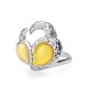 Honey Dazzling Amber Ring In Sterling Silver The Eagles, Ring Size: 9 / 19, image , picture 4