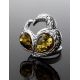 Green Dazzling Amber Ring In Sterling Silver The Eagles Collection, Ring Size: 6 / 16.5, image , picture 2