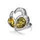 Green Dazzling Amber Ring In Sterling Silver The Eagles Collection, Ring Size: 8.5 / 18.5, image , picture 4