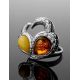 Multicolor Bold Amber Ring In Sterling Silver The Eagles, Ring Size: 7 / 17.5, image , picture 2
