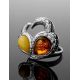 Multicolor Bold Amber Ring In Sterling Silver The Eagles, Ring Size: 9 / 19, image , picture 2