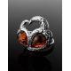 Cognac Amber Ring In Sterling Silver The Eagles, Ring Size: 8.5 / 18.5, image , picture 2