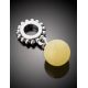 Sterling Silver Charm With Cute Honey Amber Ball Pendant, image , picture 2