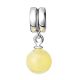 Sterling Silver Charm With Little Round Amber Pendant, image , picture 3