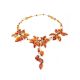 Cognac Amber Floral Necklace The Primula, image , picture 4