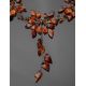 Cognac Amber Floral Necklace The Primula, image , picture 5