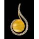 Bold Gold-Plated Pendant With Honey Amber And Crystals The Venus, image , picture 2