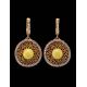 Drop Amber Earrings In Gold With Crystals The Venus, image , picture 3