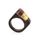 Handcrafted Wenge Wood Ring With Butterscotch Amber The Indonesia, Ring Size: 6.5 / 17, image , picture 4