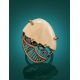 Exquisite Mammoth Tusk Ring In Gold-Plated Silver The Era, Ring Size: Adjustable, image , picture 2