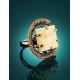 Adjustable Gold-Plated Ring With Square Cut Mammoth Tusk The Era, Ring Size: Adjustable, image , picture 2