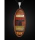 Unisex Wooden Pendant With Honey Amber The Indonesia, image , picture 3