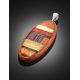 Unisex Wooden Pendant With Honey Amber The Indonesia, image , picture 2