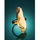 Extravagant Gold-Plated Ring With Natural Mammoth Tusk The Era, Ring Size: Adjustable, image , picture 2