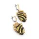 Amber Earrings In Gold-Plated Silver With Cultured Pearls The Electra, image , picture 3