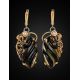 Amber Earrings In Gold-Plated Silver With Cultured Pearls The Electra, image , picture 2