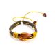 Brown Leather Tie Bracelet With Cognac Amber The Copacabana, image , picture 4