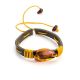 Brown Leather Tie Bracelet With Cognac Amber The Copacabana, image , picture 3
