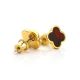 Stud Amber Earrings In Gold-Plated Silver The Monaco, image , picture 4