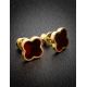 Stud Amber Earrings In Gold-Plated Silver The Monaco, image , picture 2