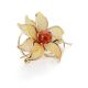 Cognac Amber Floral Brooch In Gold Plated Silver The Beoluna, image , picture 4
